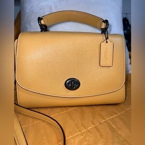 Coach Mustard Purse with brown interior